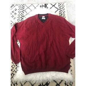 JWN Red 100% Cashmere Sweater Mens Large Modern Casual Comfort. B4